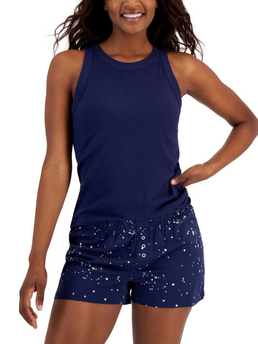Jenni by Jennifer Moore Womens High-Neck Pajama Tank Top Only,1-Piece
